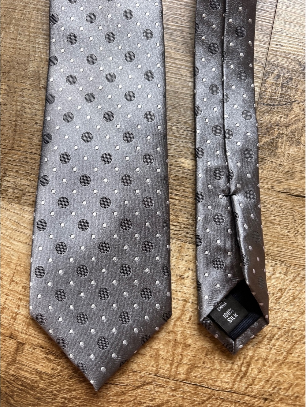 Michael Kors Gray Polka Dot Silk Tie